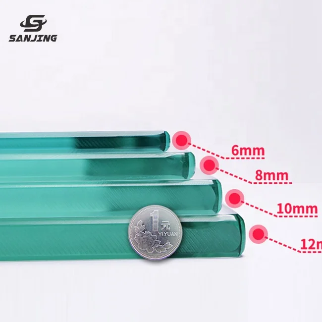 manufacturer custom Building glass safety transparent flat tempered glass price per square meter
