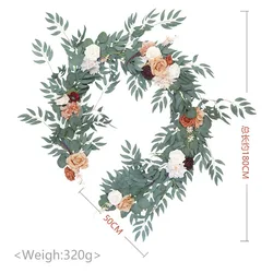 Wedding Centerpieces Decor Arch Flower Backdrop Willow Eucalyptus Leaf Garland with White Flower