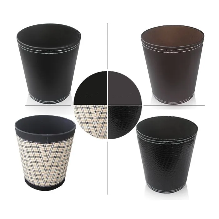 Гостиничном номере кухня цилиндр кожаная деревянное Автомобильное Мусорное ведро для хранения