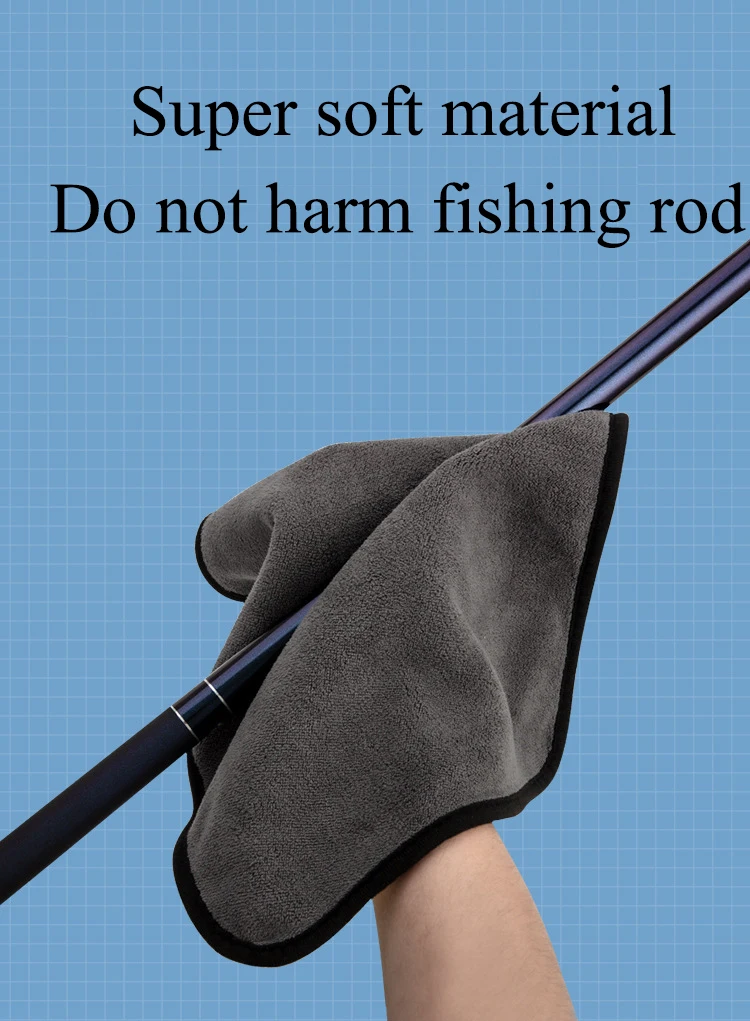 600 gsm 30x60 cm Microfibre Fishing Towel With Carabiner Microfiber Quick Drying Car Detailing Towel Cloth Custom Logo