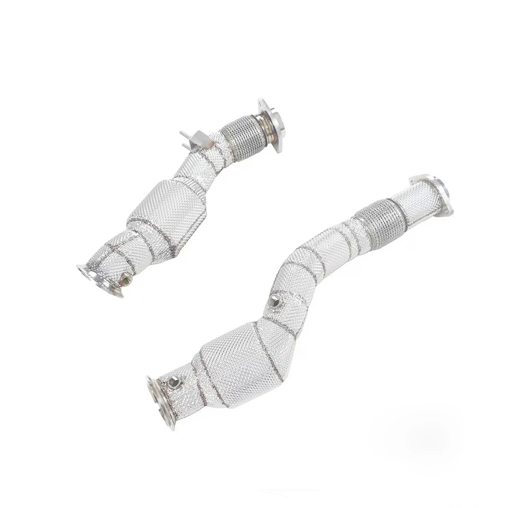 Exhaust downpipe for BMW S58 G80 M3 M4 2020+ CATTED with heat shield