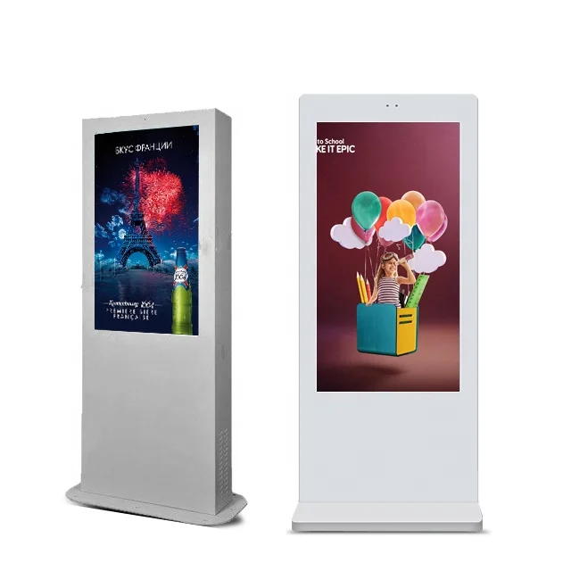 IP65 Waterproof Dustproof Floor Standing Digital Signage Touch Screen Wifi Outdoor Advertising Display