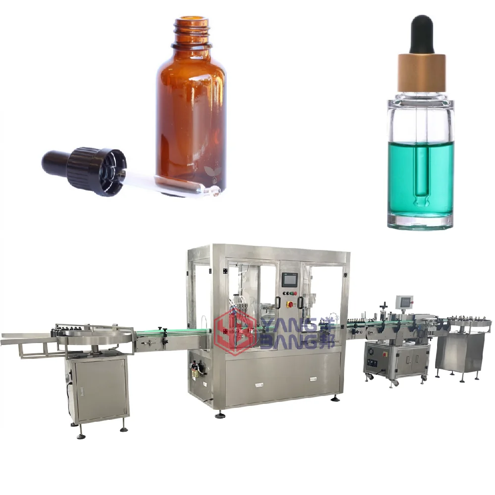 30ml 60ml Liquid Glass Dropper Bottle Liquid Filling Machine with 4 Heads Essential Oil Bottling Line