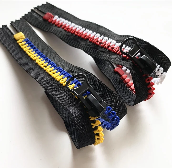 Пластиковая застежка-молния 8 на заказ с разноцветными буквами алфавита заклёпанный автоматический замок украшение одежды полимерная молния