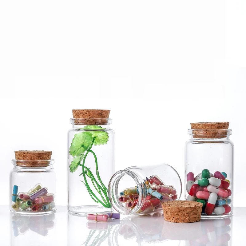 cork Glass bottle 100ml Glass Vials With Cork Stopper 47mm Bottle Diameter