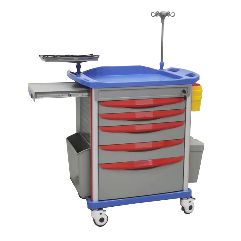 Hospital Medical ABS Nursing Treatment Trolley Cart with Drawers Beauty Salon Trolley