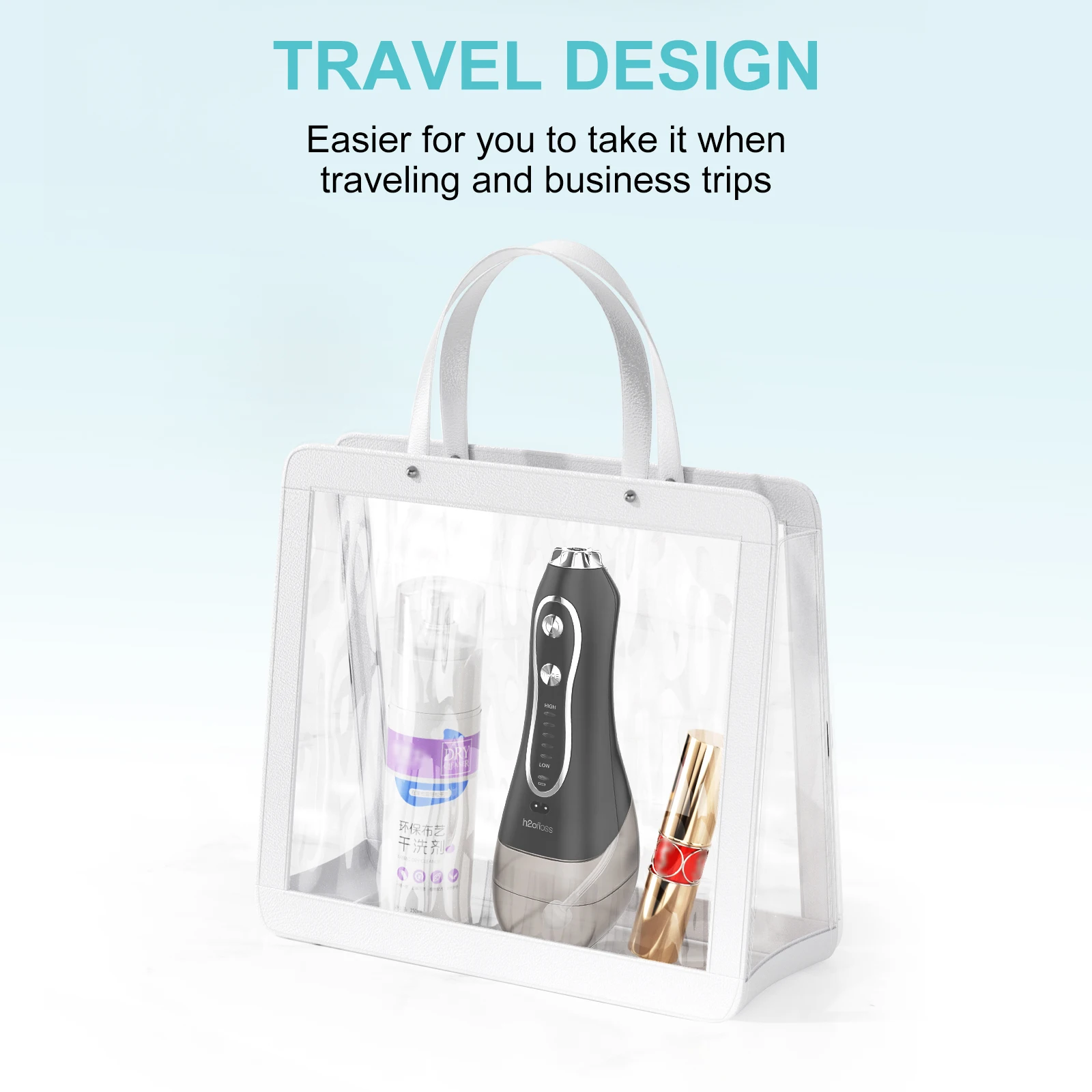 H2ofloss IPX7 Cordless Electric Dental Flosser 300ml Capacity Travel Portable Oral Irrigator Water Pick