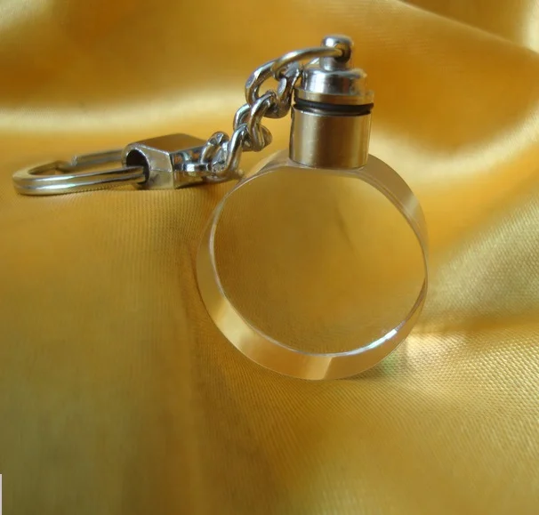 MH YS053 personalized custom  crystal keyring LED light octangle crystal keychain