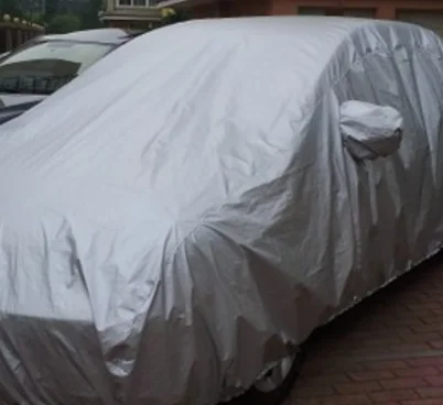 Direct sell 100% polyester waterproof pu pa silver coated taffeta fabric for car cover tent