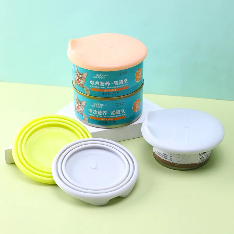 Fit 3 Standard Size Silicone Cat Dog Food Can Lid Cover Non-toxic Pet Food Can Lid Covers Canned Food Pet Supplies
