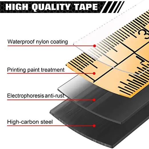 JCTOP Self-locking 3m 7.5m 8m 10m measuring tape 5m inch tape