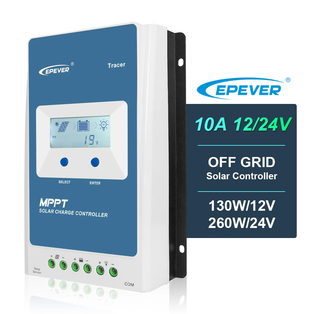 Epever Tracer1206AN 12V 24V MPPT 10A MAX. PV 60V Solar Charge Controller For Lithium Battery