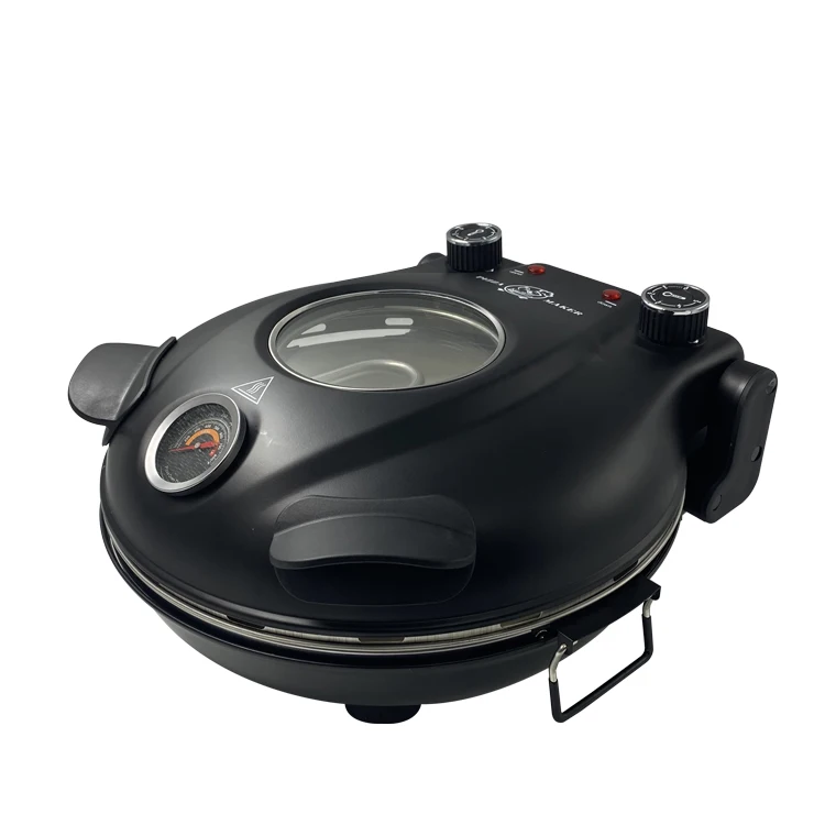 12 Inch Electric Pizza Maker Machine With Stone With Glass Window For Home Use Rotating Pizza Oven