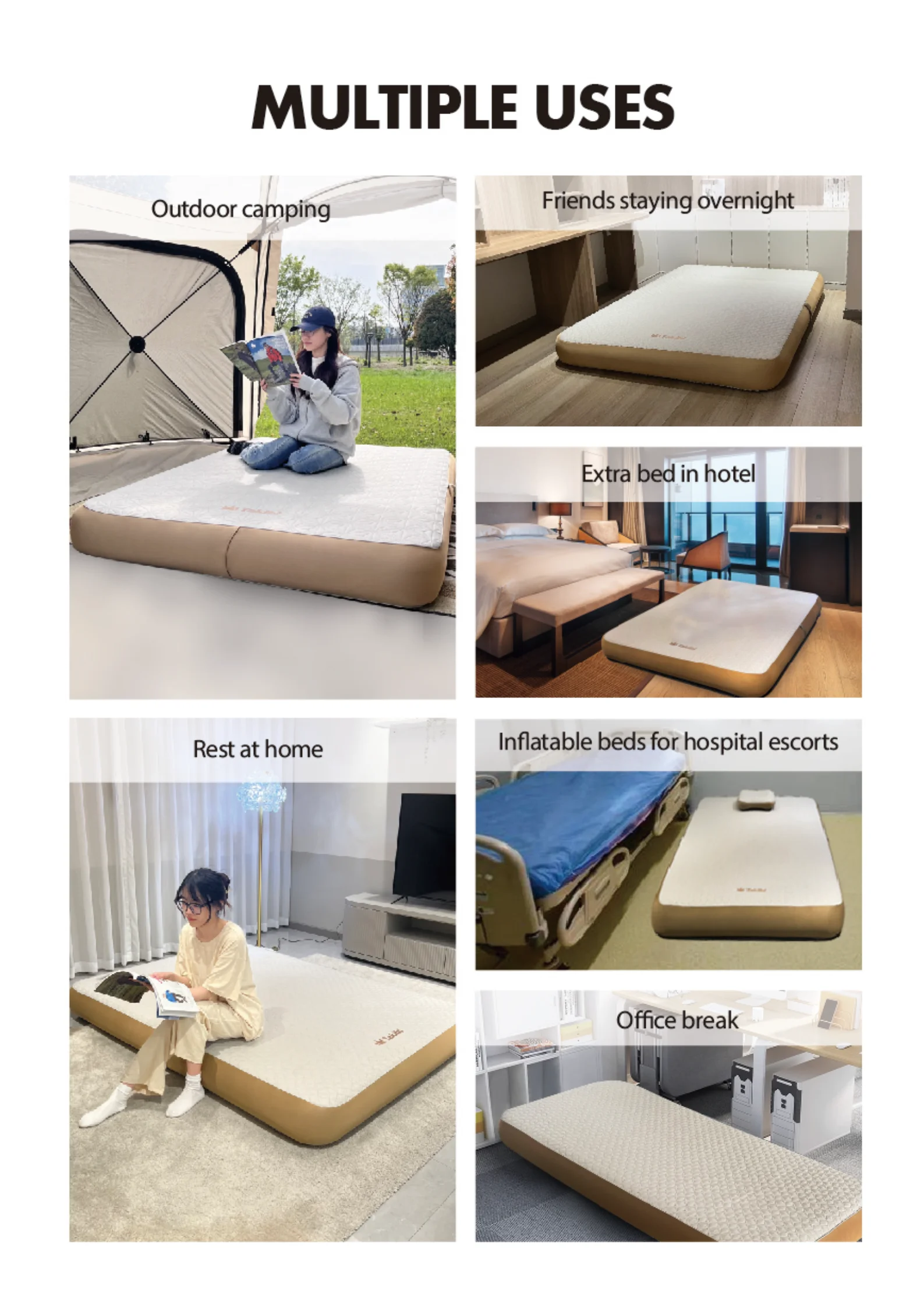 folding camping bed  Inflatable Outdoor Mat  camping bed foldable  with Pump Sack