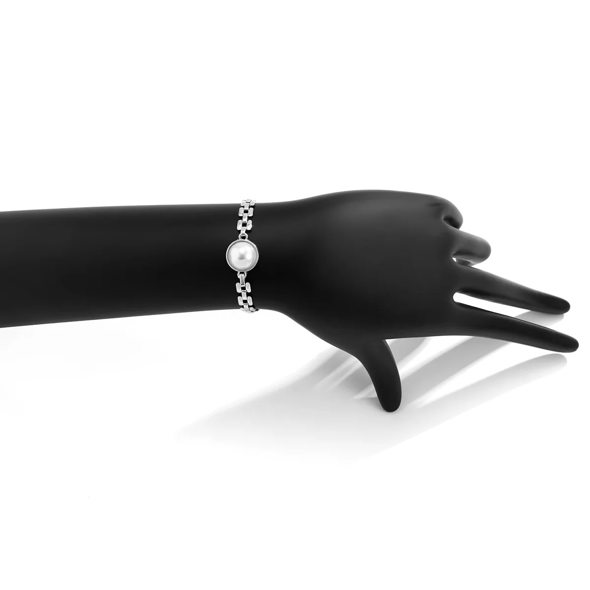 SC New Simple Alloy Bracelets Necklace Set Choker Necklace Geometric Square Thin Link Chain Pearl Necklace Women Neck Jewelry