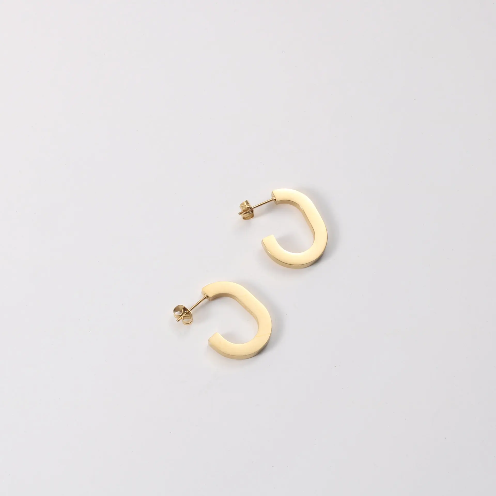 Minimalist Fashion C Shape Gold Earring 316L Stainless Steel Fashion Jewelry Earring