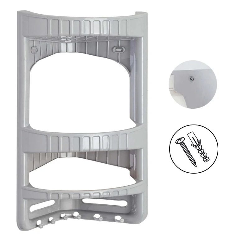 2 tiers  plastic shower caddy storage rack wall bathroom corner shelves organizer bathroom corner storage shelf