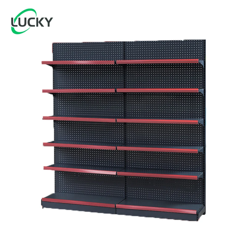 Leke Wholesale modern design gondola back panel supermarket shelf high end hot sell supermarket shelf