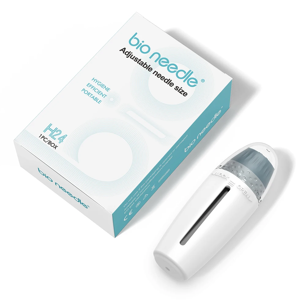 Titanium Derma Stamp Skin Injection Therapy Needle Adjustable Bio Micro Needle H24