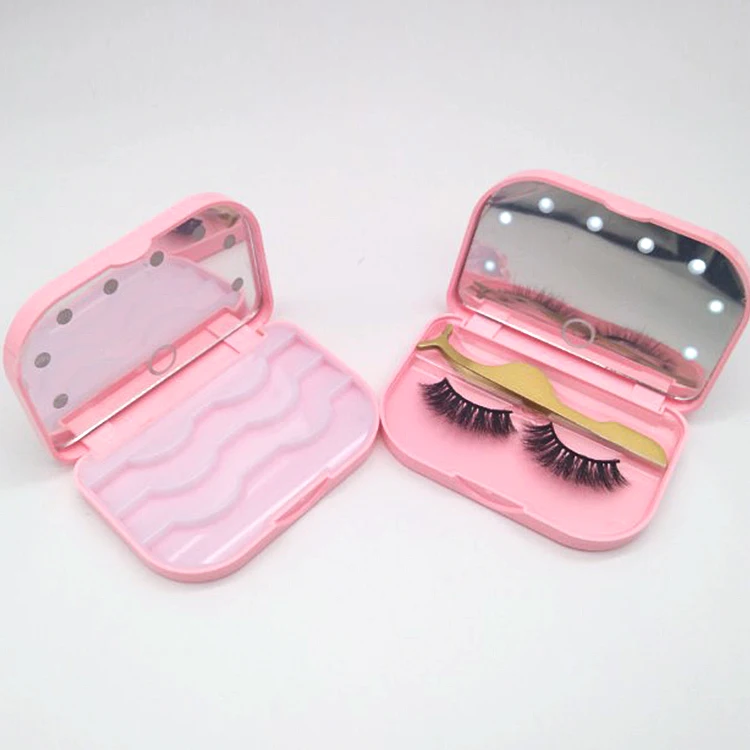 Пользовательские пустые Lashcase модные Несколько ресниц коробка Led свет зеркало Чехлы Набор Роскошная лампа Lashbox упаковка с