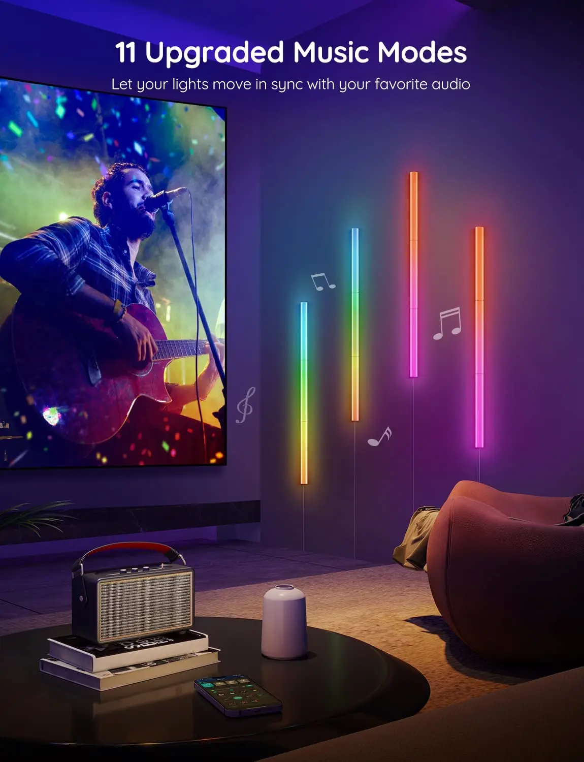 Умный светильник Alexa Google Rgb разноцветный сегментный с управлением музыкой и синхронизацией домашний декор светодиодные полосы Динамический