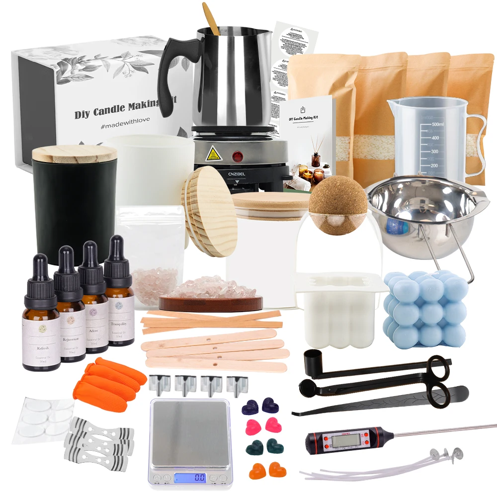 Florescence Wholesale Diy Scented Soy Wax Candles Making Kit Supplies In Tins For Resale