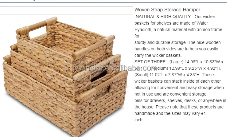 Organizing Straw Rope Woven Storage Baskets Set Of 3,Basket Water Hyacinth Storage Baskets Square Water Hyacinth Basket Box Water Hyacinth Tray Basket Panier,Woven Storage Baskets Water Hyacinth Nesting Basket Water Hyacinth Basket Natural Water Hyacinth Storage BasketWoven Rectangular Basket Rope Woven Storage Baskets Set Of 3 Seagrass Basket Rectangle Product  100%water hyacinth basket 