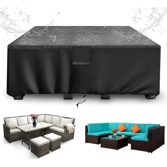 Waterproof Oxford Fabric Dust Covers for Outdoor Furniture Protective Accessories with Folding Feature for Garden Table & Chair