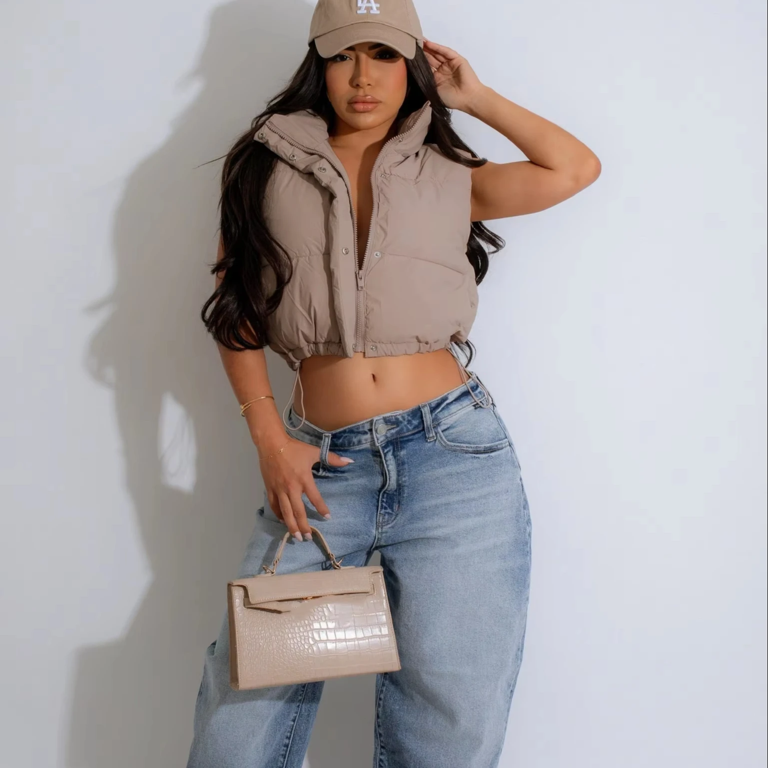 Thicken warm sleeveless winter vest jacket short padded jacket women puffer jacket