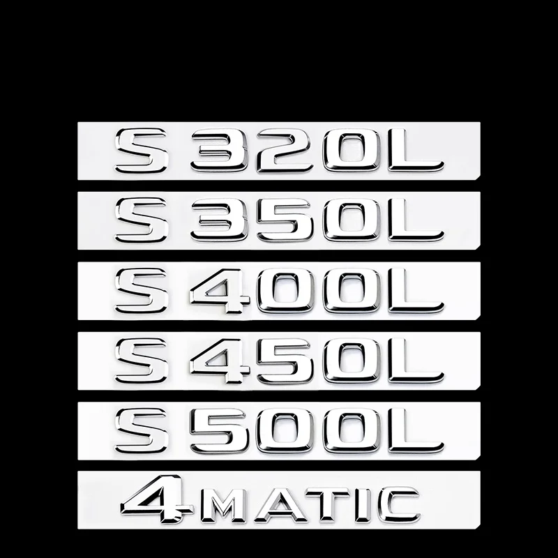 For Mercedes Benz S Class S320 S400 S450 S500 S600 W220 W221 W222 Number Letter Logo Rear Trunk Badge Sticker Accessories