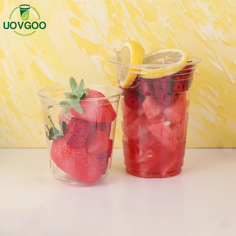 Custom Disposable Plastic Cups With Lid Printing Logo Juice Milk Tea Cup Clear Plastic Bubble Tea Cup For Coffee