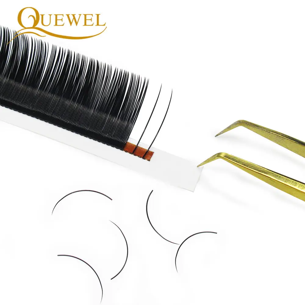 Custom Private Label Custom Box Wholesale Price 6-20mm Quewel Silk/PBT Synthetic Eyelash Extension