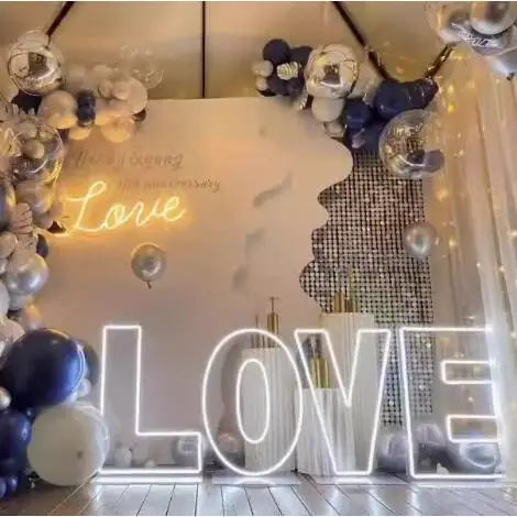 Custom Happy Birthday Neon Logo Sign Dropshipping LED Acrylic Letter Sign for Store and Company Decor Stand Installation
