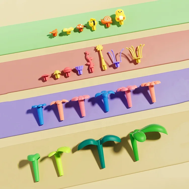 93PCS Toddlers Stacking Game Educational Montessori Preschool Girls Kids Flower DIY Garden Building Block Toys Set Gift