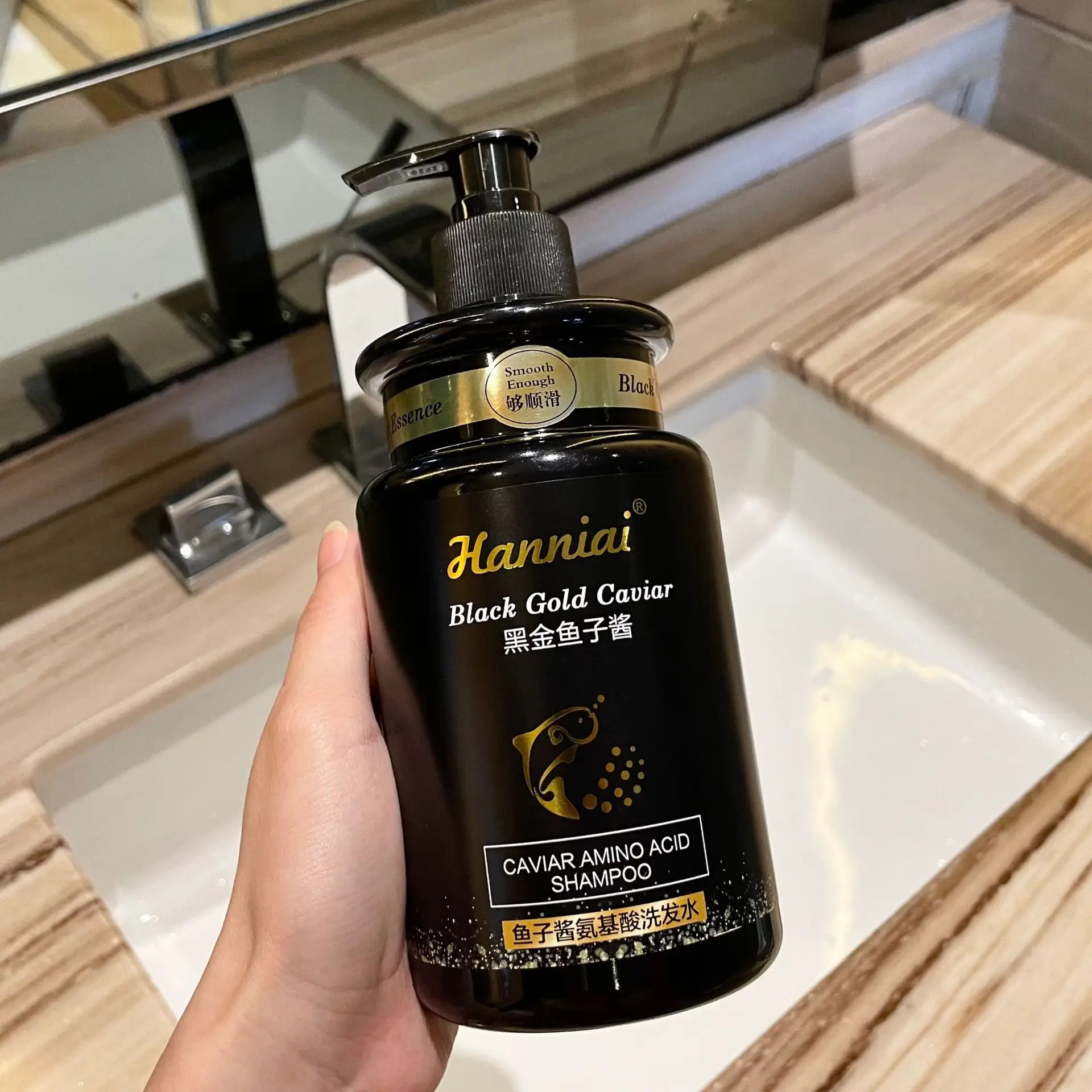 Black Gold Caviar Amino Acid Shampoo for Long lasting Fragrance, Moisturizing and Smooth Hair Care Mask,