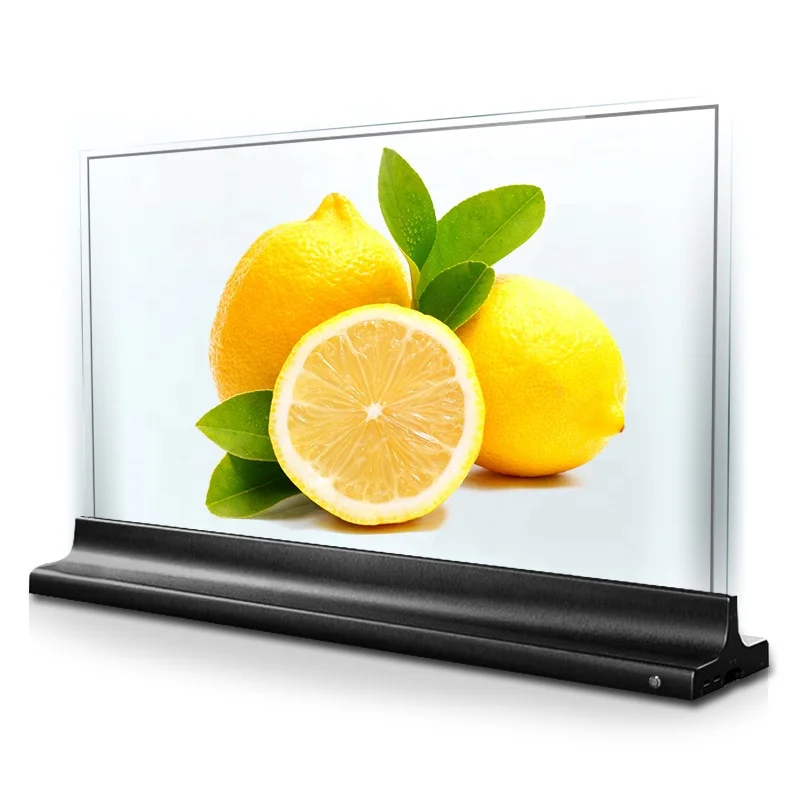 Ultra Thin Transparent Oled Small Desktop Floor Standing  Advertising Display Digital Signage Transparent Oled Display