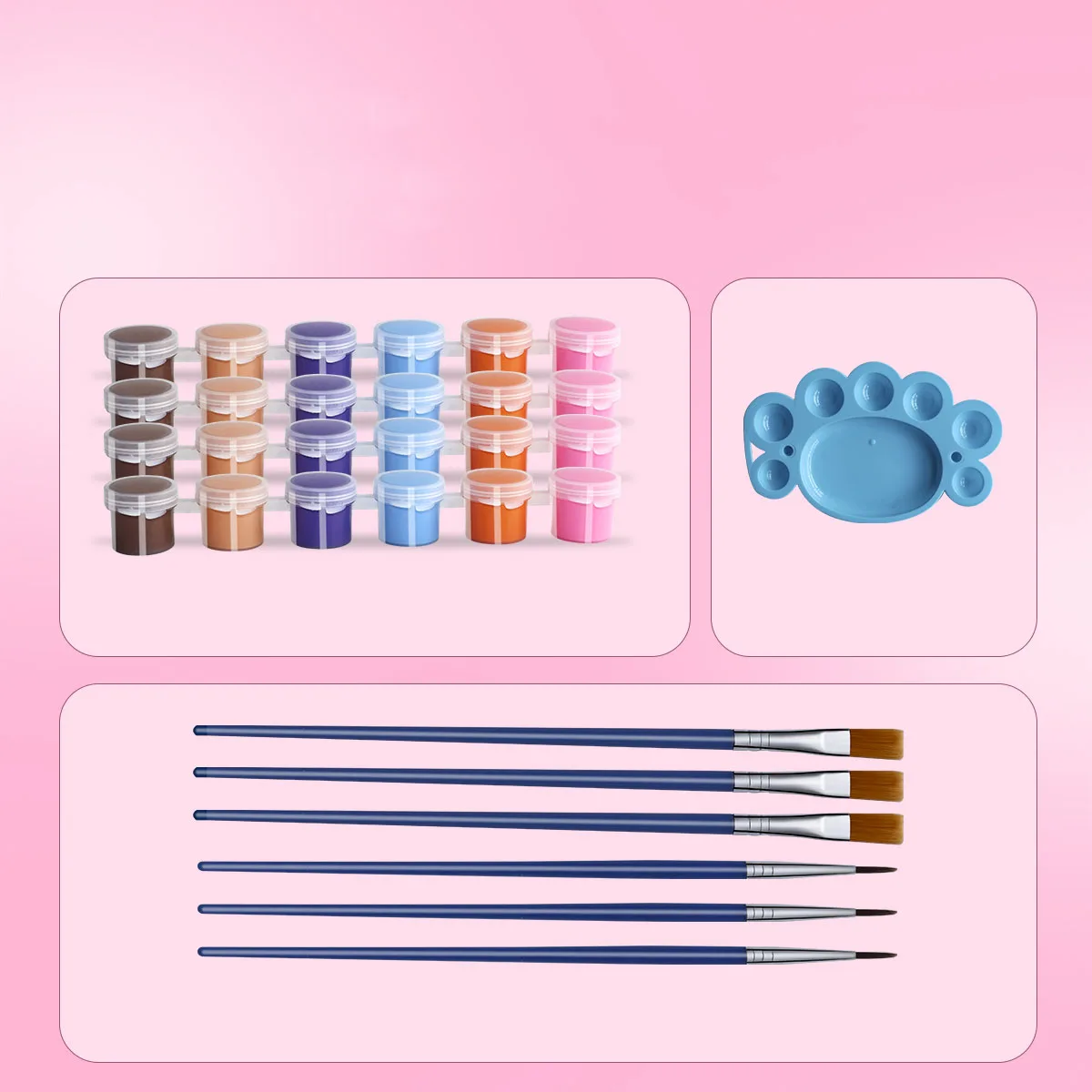 Professional Mini Acrylic Paint Set 6/12 Colors 2/3/5ml Acrylic Paint with Brush