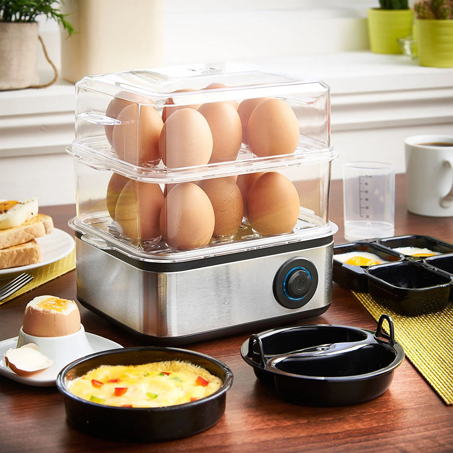 Hot sale multifunctional manual adjustment egg cooker boiler for household 100-220-230V 500W