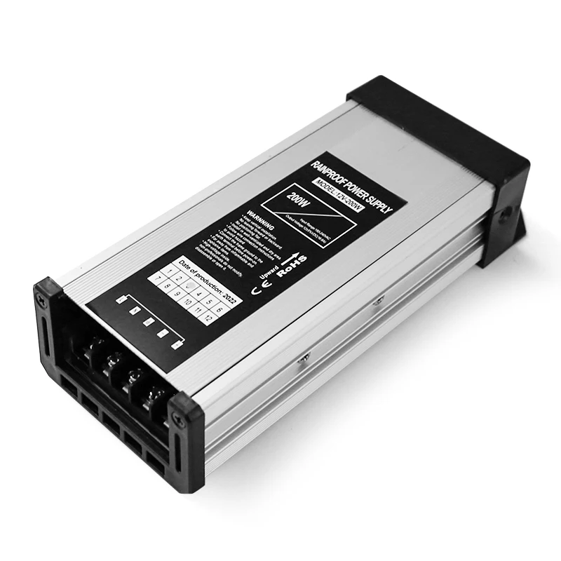 Good quality 220vac to 24v rainproof  power supply s-200-12 200w 120w 150w 100w  transformer for communication