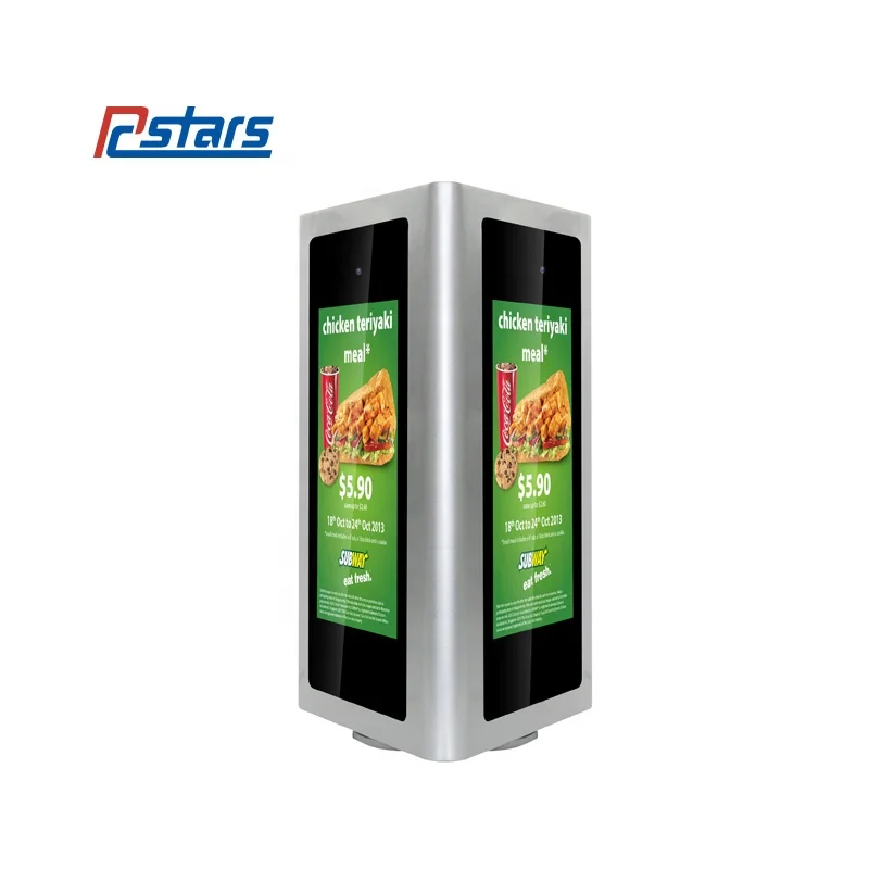 Three Sides Tablet Desktop Countertop Interactive Self Service Information Payment Kiosk Digital Signage Advertising Display