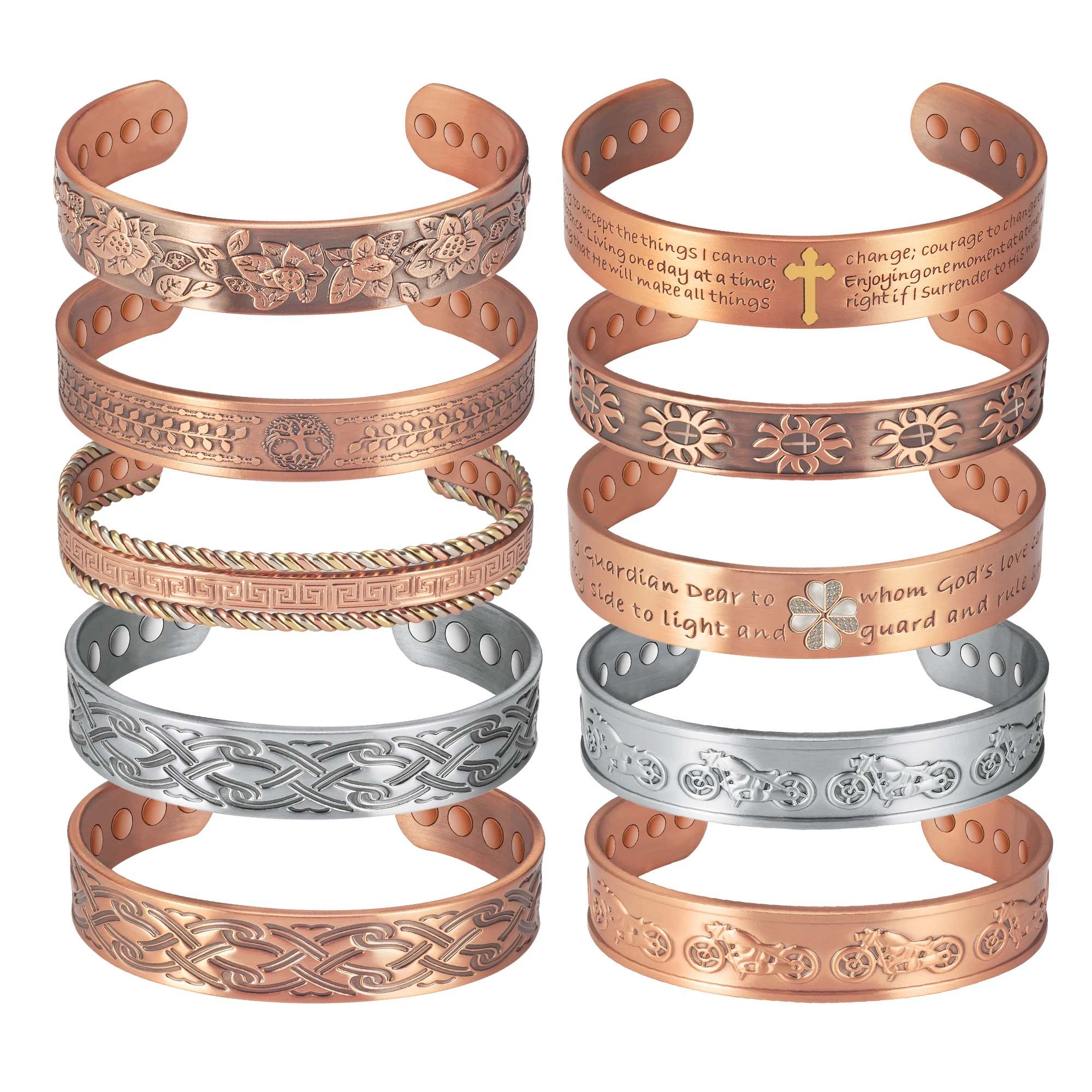 Wollet Classic 99.95% Pure Copper Bracelet Arthritis pain relief Threaded Braid Healthy Wrap Copper Magnetic bracelet
