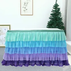 14ft Tulle Table Skirt Tutu Table Skirts Tableware Baby Shower Birthday Party Decorations Banquet Wedding Home Party Supplies
