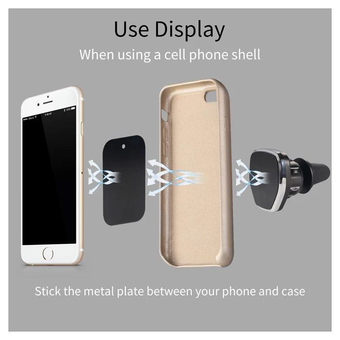 New Fashion Portable Magnetic Air Vent Car Holder 360 Degree Rotatable Mobile Mount Customized Phone Holder