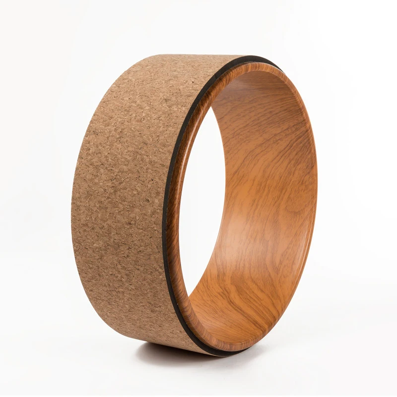 OEM Cheap Durable Custom Logo Eco Back Stretch Fitness Cork Wooden Pilates Spine Yoga Wheel for Yoga Stretch Sale