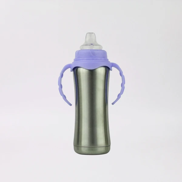 
Food grade 230ml double wall insulation baby nursing stainless steel feeding water bottles with nipple 