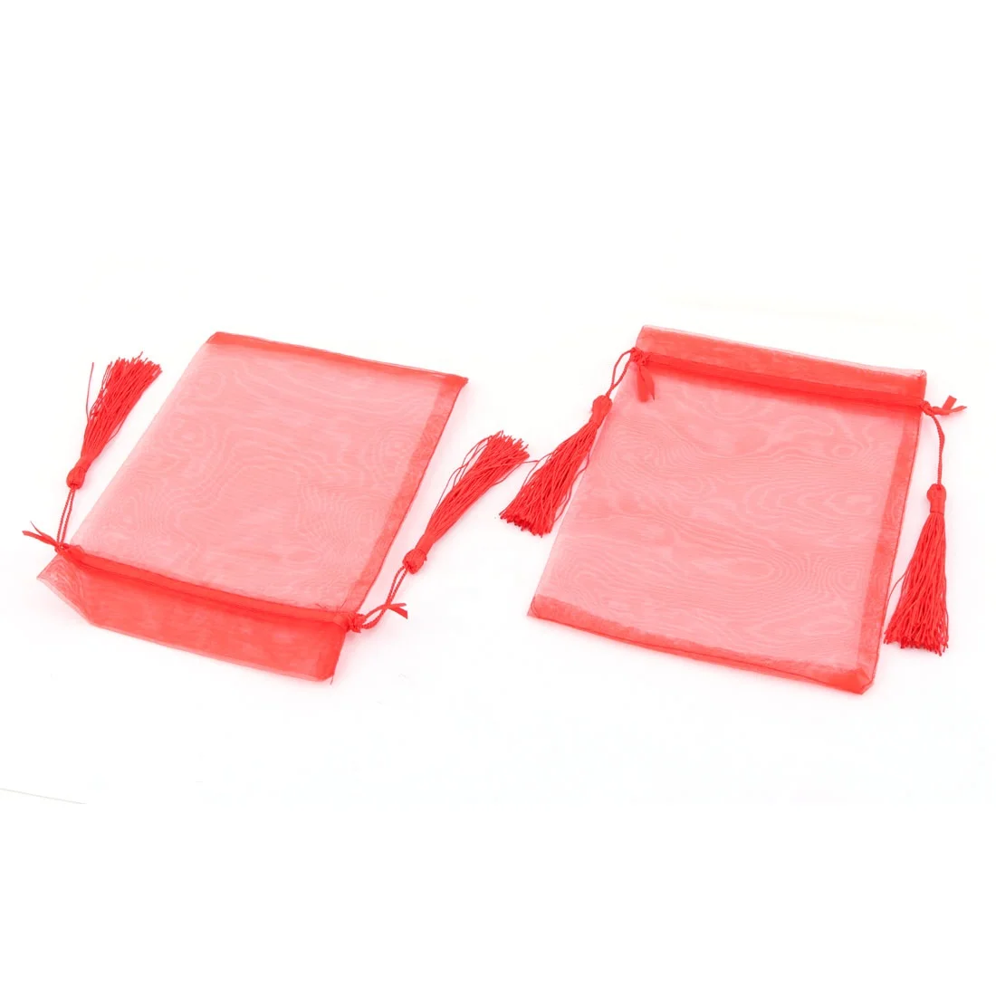 Оптовая продажа, универсальная Красная Сумка из органзы на шнурке