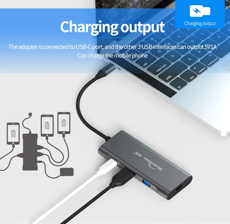 Горячая Распродажа 7 в 1 Usb C концентратор 4K Hdtv Быстрая зарядка Алюминиевый Тип для