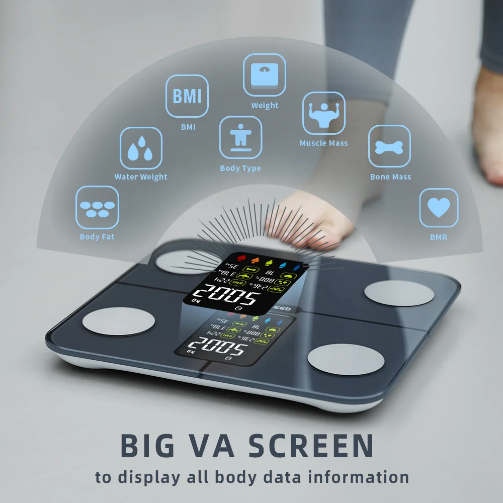 Smart Scale Big Screen Digital App Bathroom Personal Weight battery Human Personal Welland Health Keep Body Scale