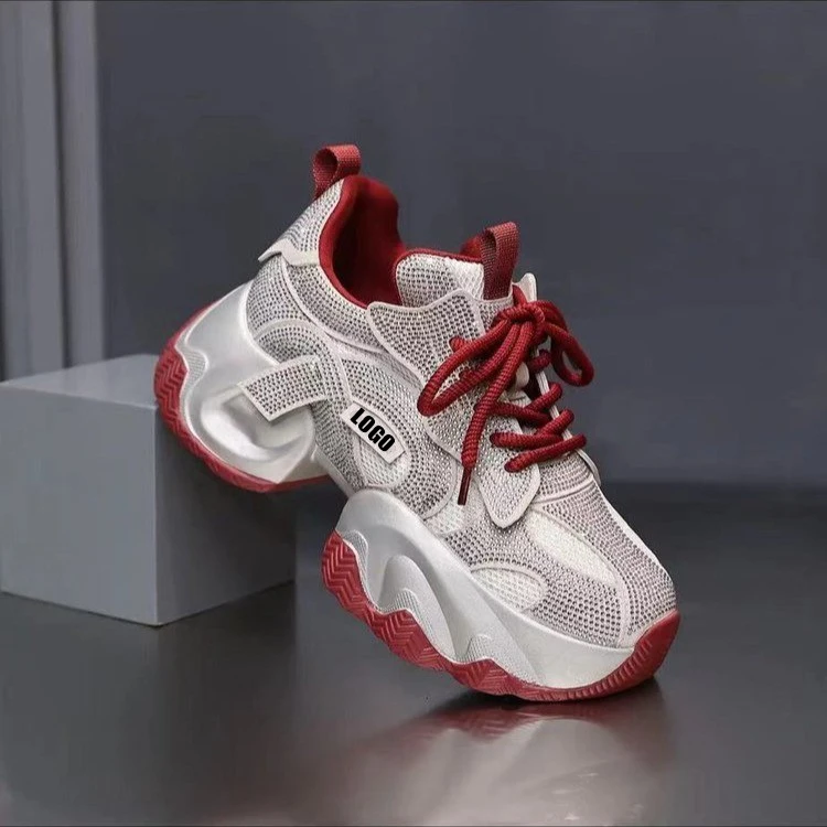 Custom Ladies Trainers Casual chunky Sneakers white Women Shoes platform Sneakers Breathable Footwear Basket Shoes Plus Size