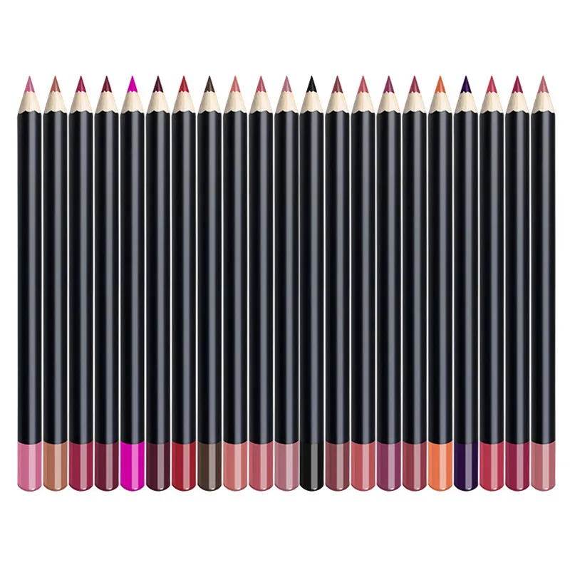 Wholesale Custom 21 Colors Matte Waterproof Lipliner Long Lasting Lip Pencil Nude Brown High Quality Lip Liner Private Label